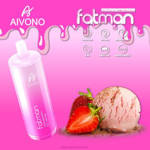 Vape Wholesale Danmark - Aivono FATMAN 6800 jordbæris 264621