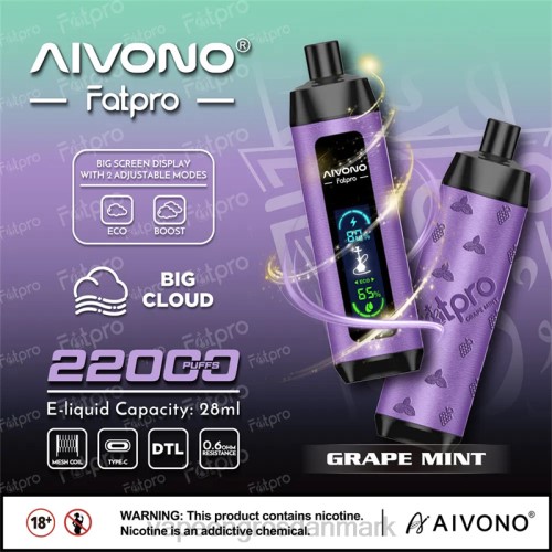 Vape Engros Danmark - Aivono Fatpro 22000 druemynte 26462